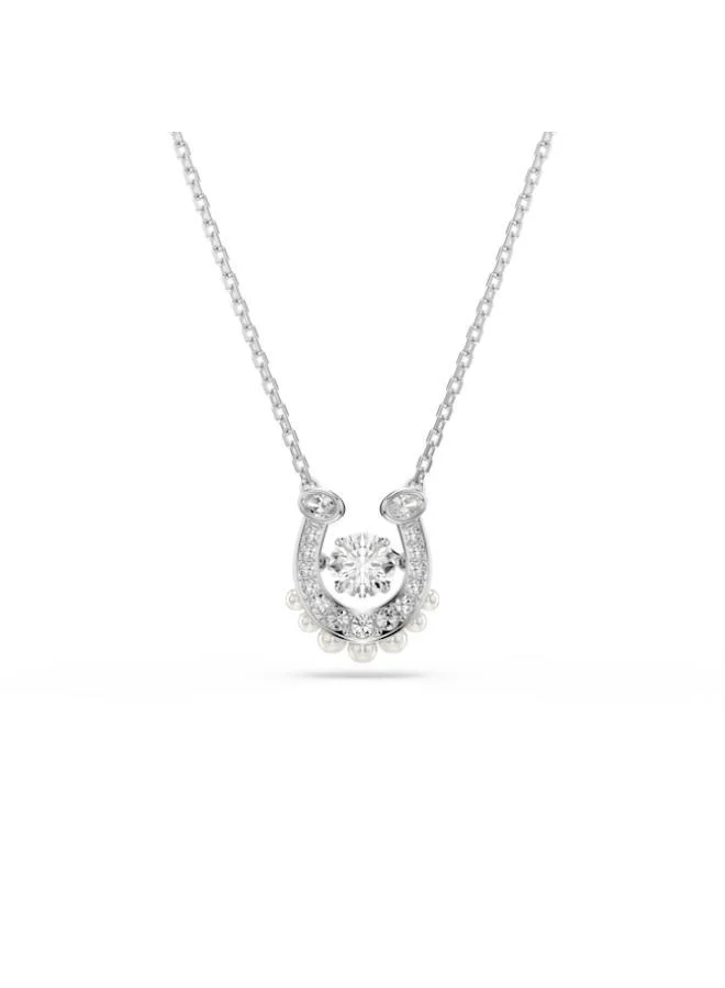 SWAROVSKI Symbolica White Crystal Rhodium Plated Stud Pendant Necklace